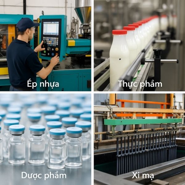 Ứng dụng Chiller giải nhiệt nước trong ngành nhựa, thực phẩm, xi mạ, dược phẩm.